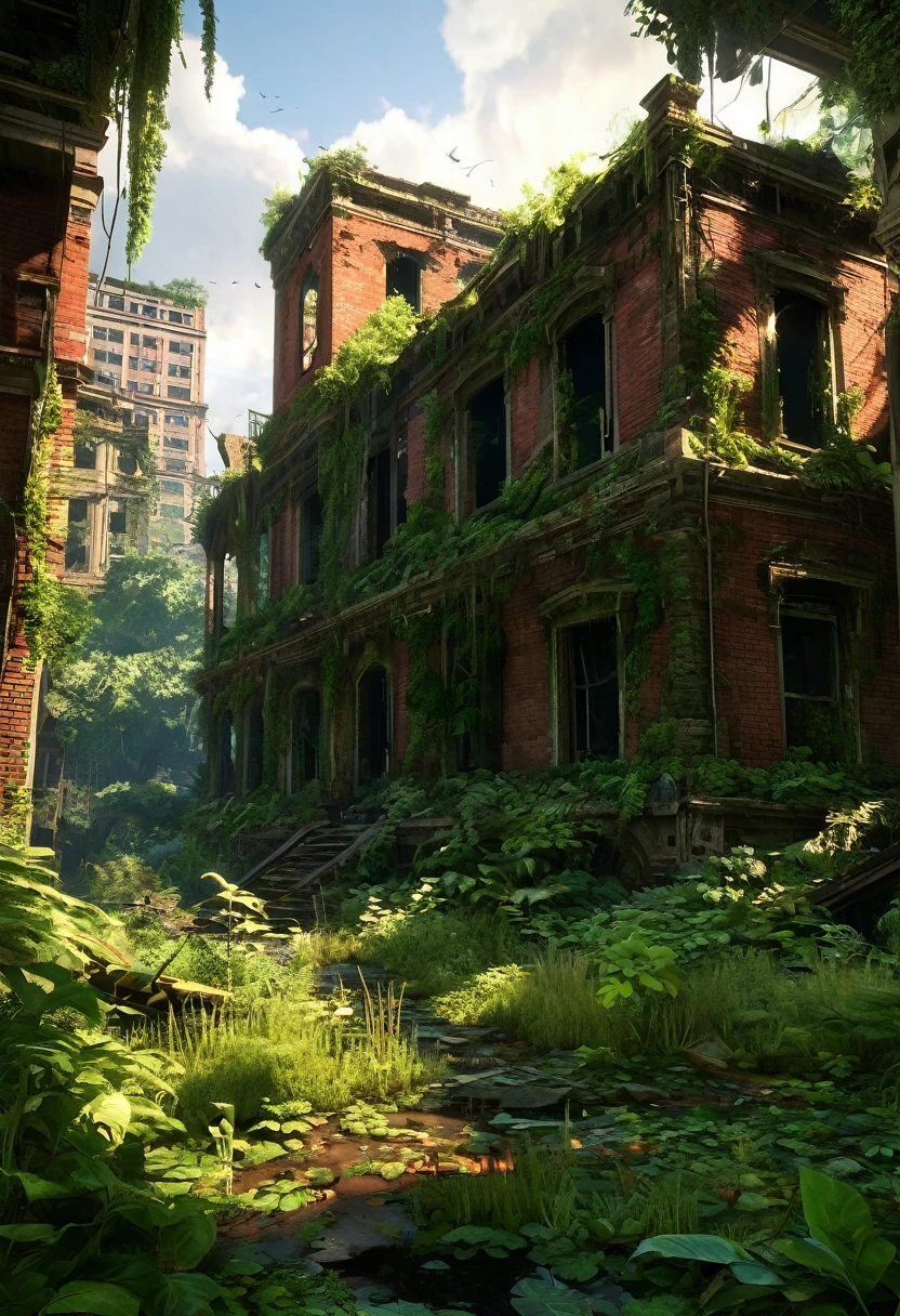 Last of Us，A world in decline，ruins，Blend in with nature，mysterious，