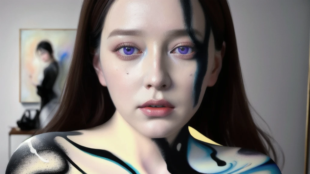 Android Beauty, Powerful paintings inspired by Francis Bacon, Ultra-realistic surrealism, Hyperrealism, fear, art, hyper real painting, Realistic illustration painting, カラフルなHyperrealism, Hyper-realistic digital art