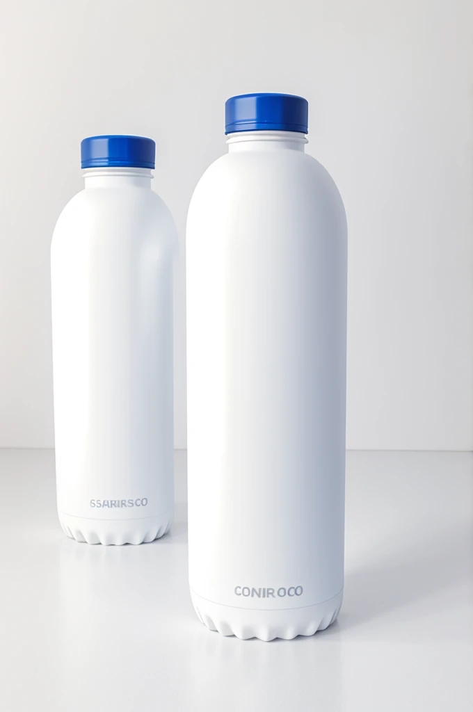Water bottle with a white label, on a totally white background