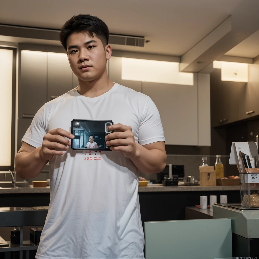 Medium-sized display, Medium shot, Written border depth, Upper Body, angle, masterpiece, angle, (RAW photos, best quality), best quality, Very detailed, CG, 8k wallpaper, Young male protagonist,Chinese youth,30 years old,male,Moderate obesity, Solitary, Look directly at the audience, front