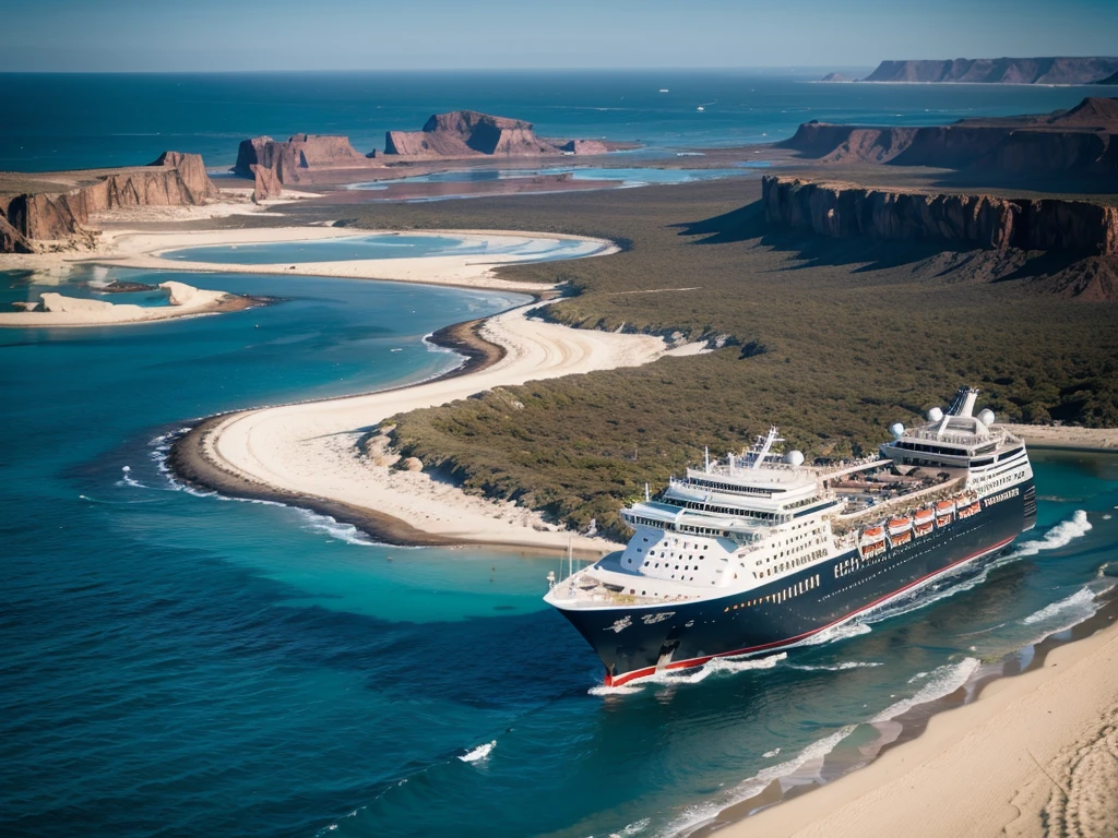 8K HD quality,sea ocean coast desert beach cruise ship ship