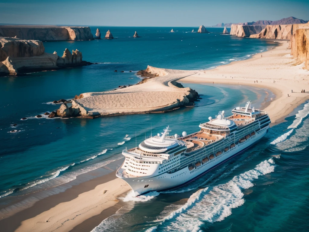 8K HD quality,sea ocean coast desert beach cruise ship ship