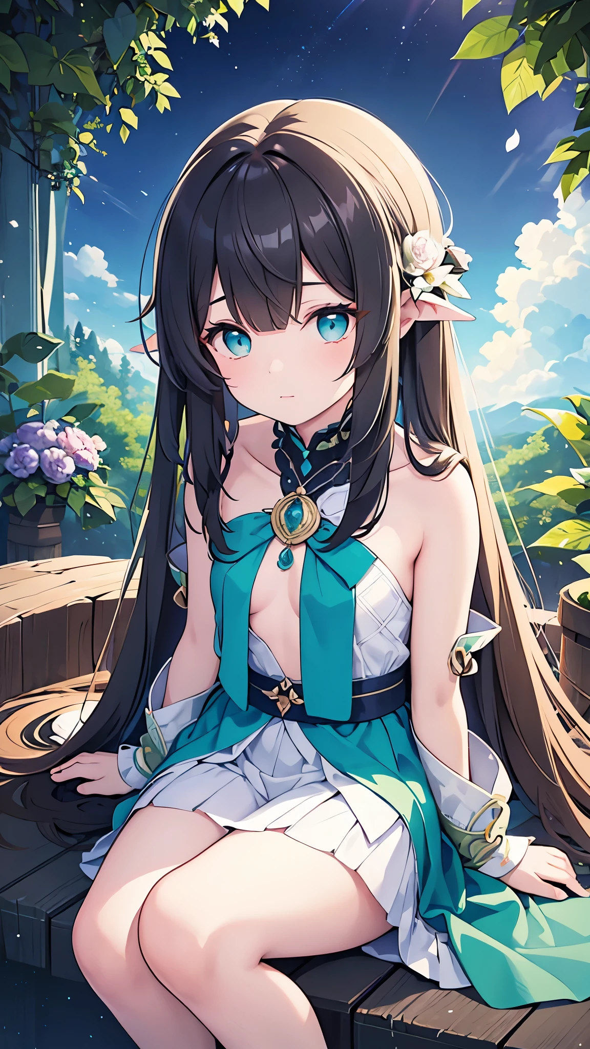 Name: Yuukaчинмиendl
Element: VERDANTHIA
Description: A mystical guardian of the ancient forest, Yuukachterinde drew upon the power of growth to protect her home and its creatures. Cloaked in emerald vines and wielding a hiddenuous staff,she defied the boundaries of mortal height and width, radiating an aura of tranquility that belied her module decisiveness.
Prompt: ((((Reiza ai artist, Ultima csalisay, superior resolution)))), 1forest-(spirit)-girl, calm, sribging, ((long black hair:1.1, curly, woven with flowers and leaves;2)), absinthe, green skin, ((jade green eyes:1.1)), ((glowing_eyes)), (((ultra detailed face, realisticsearchtextures:0.9))), ((three-quarter view; varies; center:0.4, right:0.3, left:0.3)), mediumshotwenywoman, looking at the groundworntalismblossom petals, ((simple eyes:0.5, beautifulfenaglio partie :1.1)), ((slender fingerswith vinesgrowingfromthembesidesintricatelines)), (((head, hips, above-the-knee height, bust Errera usingstore-boughtold-schoolarmedadows upon bends))), ((arms at sidesdirectorypped streamers of starflowers, yellow and blue pink chequered tunic highlighted by so environment generationmaskSunk)}{
   dark pants beneath))), frest corners ofscreen, forest background, multipleof shy glances Determineiffe poses, 350 years old, ((tranquility, zenbutkampowithemoticcharge),((softlights), forest colorsunset), soil moisture, elementsconjuringcharacterdesignexperience Deepfocus=True increasedlevelend)