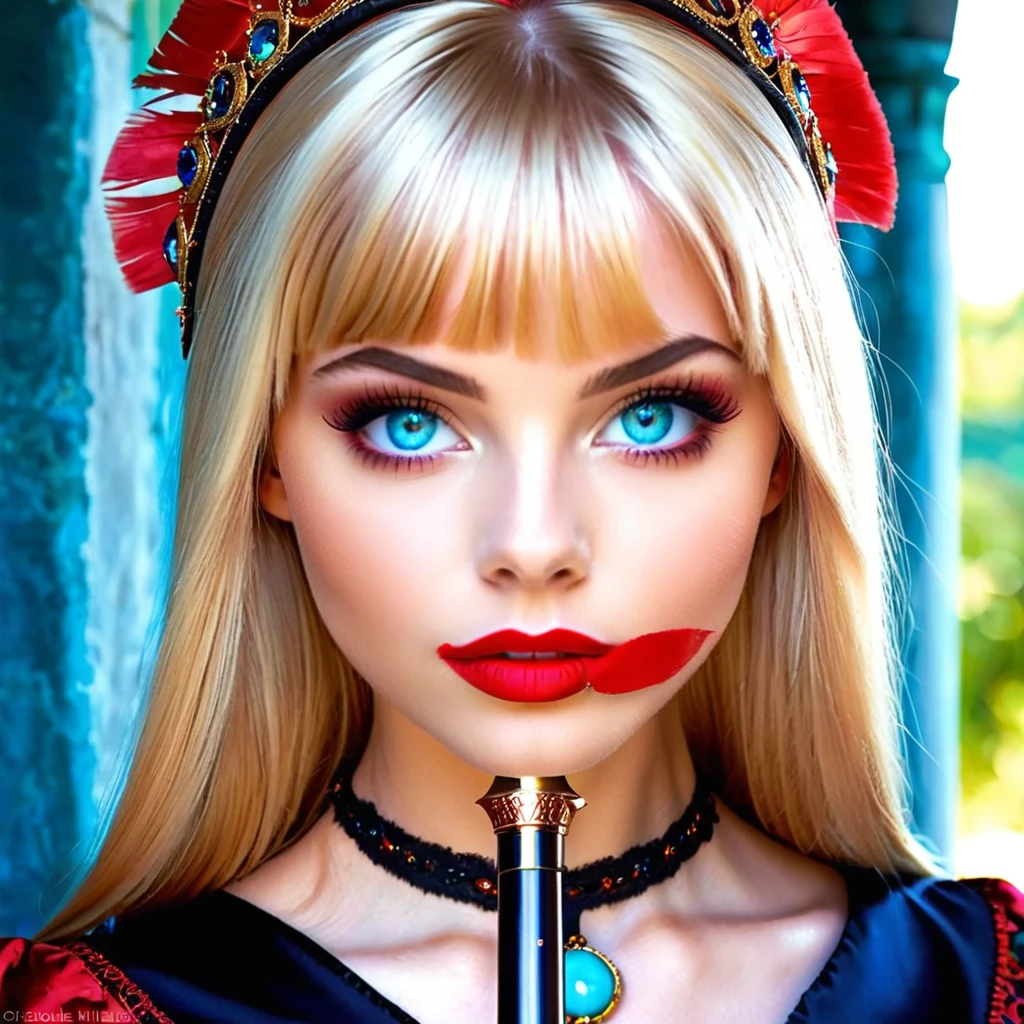 hyper "Macro F/1 Photo RAW" Cosmetic artistry massive elaborate amazing composition, Lightblue turquoise eyes,long eyelashes,big red lips,apricot eyes,girly princess,Unparalleled beauty Harmony epic shiny firm and shiny skin,bangs between eyes, shiny straight beautiful platinum blonde,super long straight silky hair, eyeliner,sexy beautiful innocent 14 years old,high definition big big beautiful bright lazuli eyes,insane beautiful and lovely girl,baby face,short sleeve shirt,(Pale but beautiful face:1.8), (finos olhos vermelhos brilhantes e circulares: 1.2),(finely detailed true circle eyes),(rosto finamente detalhado e bonito:1.8), ((Mundo Medieval)), (Holds the hilt of a long, straight staff with elaborate decoration that emits a mysterious glow: 1.9),(Espadachim dhampir veterano preto), (crux that emits a mysterious light with delicate decorations:1.9),na masmorra,(Dark black armor is marked delicate ornamentation, mas delicadamente decorada:1.5), (wearing a wide-brimmed royal's crux),(retrato de corpo inteiro:1.8),((olha para cima)),((Olhando para baixo)), (dramatic), cabelo rosa bonito,lindo cabelo prateado,lindo cabelo loiro ,manto de teia preta,aranhas na armadura, (wears worn and tattered black leather pants),(Retrato de corpo inteiro:1.8),(Traje delicadamente decorado:1.4), ((dramatic photo dynamic)),Altamente detalhado,ultra-realista, detalhes intrincados,((obra de arte,melhor qualidade)),Cinematic Light,hyper realista,assustador,armadura detalhada,Capacete detalhado,epic realista,desaparecido,((cores neutras)),(HDR:1.5),(cores suaves:1.2),hyper detalhado,luzes quentes, efeito de luz, dramatic light,(detalhes intrincados:1.1),fundo complexo,(teal and orange:0.4), (Whirling lightning),(whirlwind of ice snow),(epic tMasterpiece,max best quality,ultra-highdef, XT3 ,ultra-highres),ultra-detailed,ultra sharp focus,varies,multi, etc. --v 6 --s 1000 --c 20 --q 5 --chaos 100