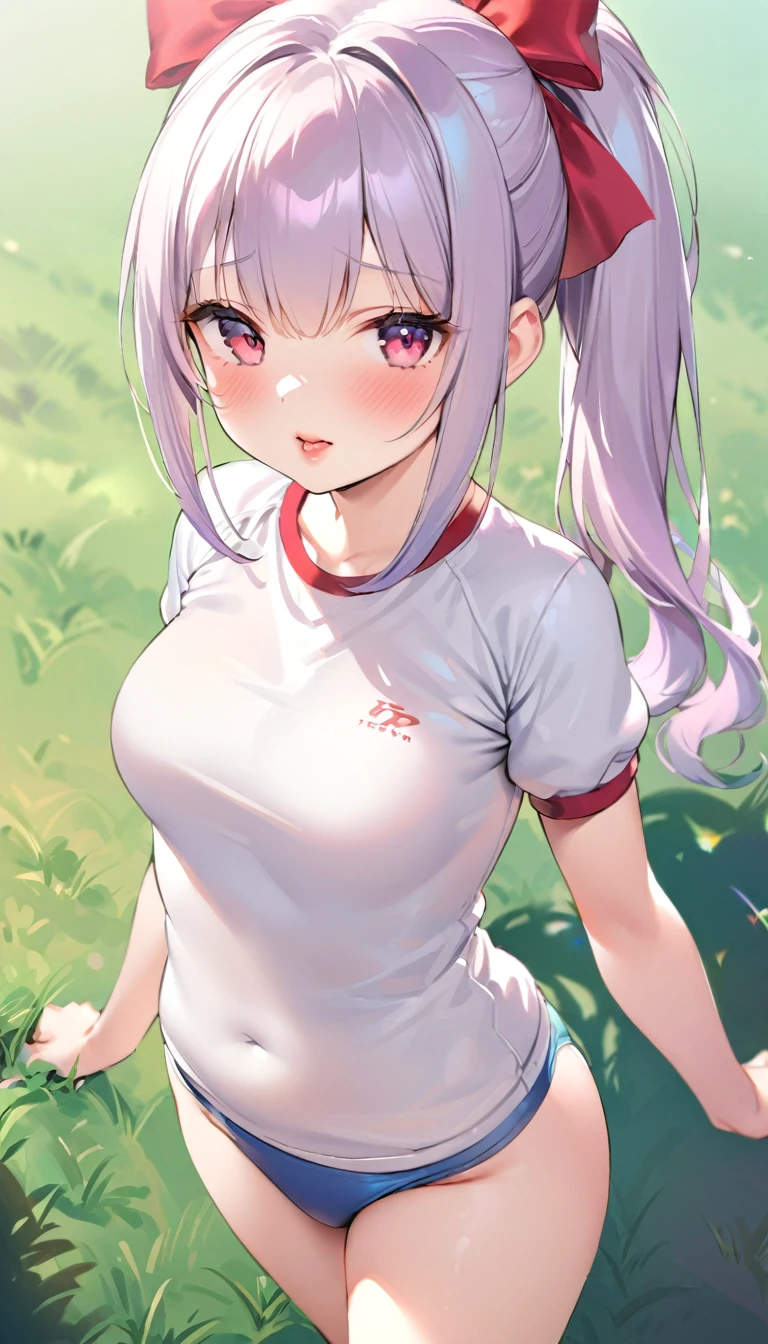 (dark skin,Silver Hair,Fox Girl),(Perfectly detailed face),(Young),twintails ,(camisole,mini skirt),(((skirt lift))), (((Black underwear))),cameltoe,carrying randoseru backpack, garden,noon,sweaty,Smirk,High resolution, masterpiece, Highest quality, High resolution, Cowboy Shot