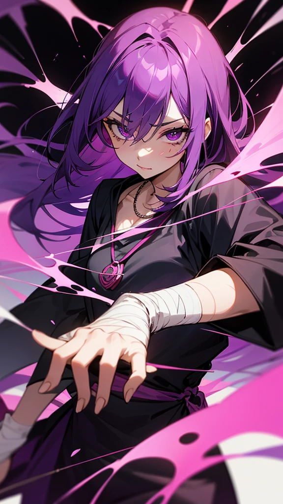 she had dark purple hair and a lock of dark pink dark purple eyes with a twin of dark pink hair and a lock of dark purple the same color of her eyes called izumi and zumi with a necklace of different colors izumi pink and purple zumi izumi has a scratch on his left eye and he has cuts on his hands izumi has bandages on his hands from the tokyo manji gang