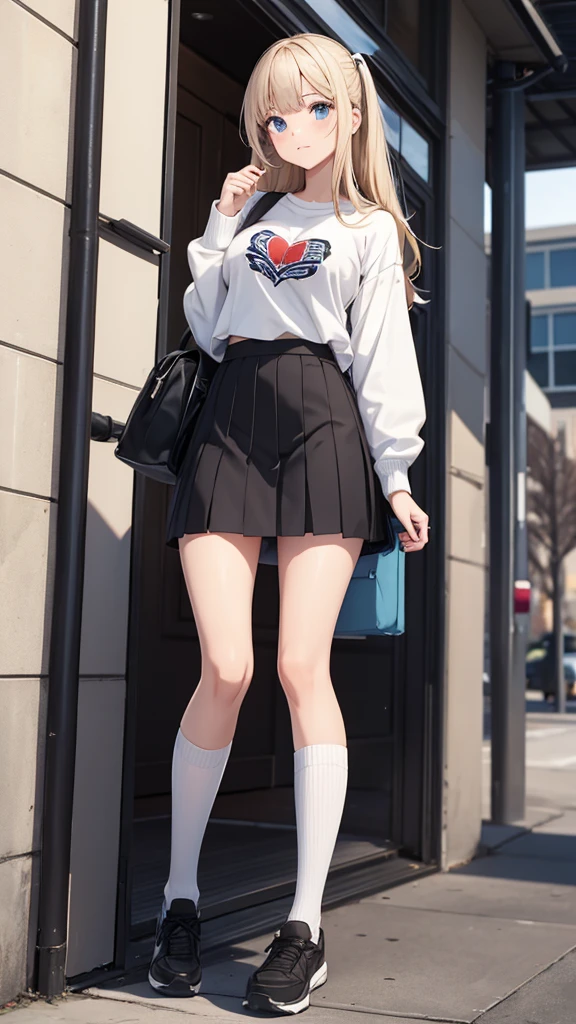 White girl, in student clothes