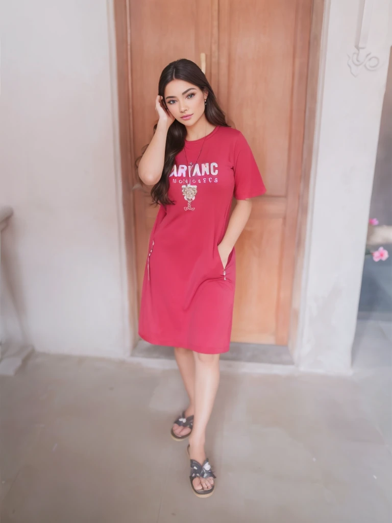 a beautiful girl, beautiful detailed eyes, beautiful detailed lips, extremely detailed face and portrait, long eyelashes, elegant dress, graceful pose, serene expression, (best quality,4k,8k,highres,masterpiece:1.2),ultra-detailed,(realistic,photorealistic,photo-realistic:1.37), intricate details, glowing skin, soft lighting, warm color palette, lush garden background, blooming flowers, peaceful atmosphere