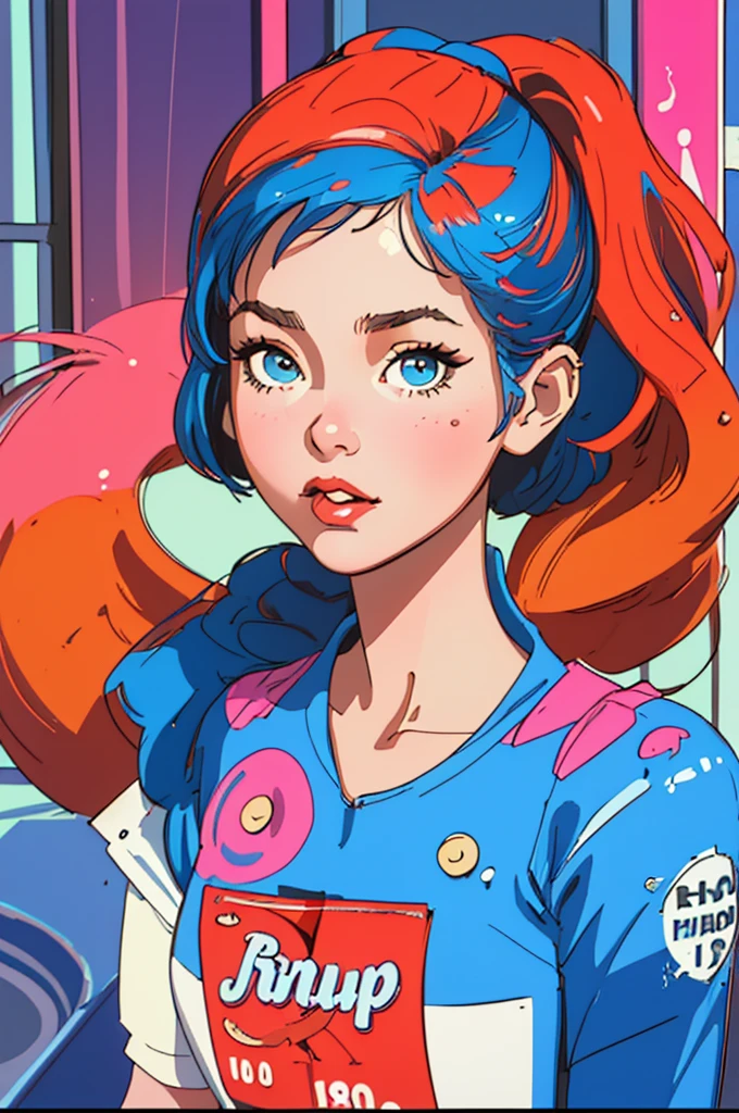 (Highest quality, masterpiece), One girl, 1980s \(style\), View your viewers, pin up \(style\), Upper Body,