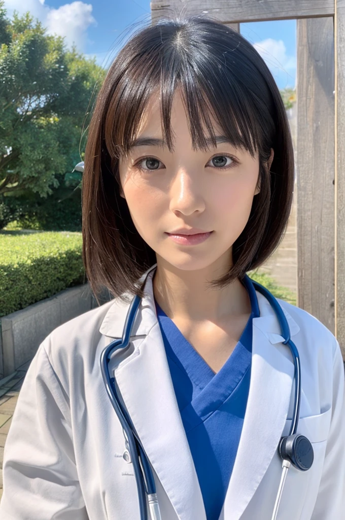 ((Highest quality)), ((masterpiece)), (detailed),Perfect Face,Japanese,Female doctor,White