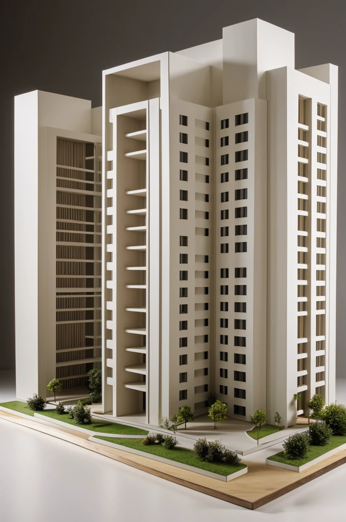 architectural model with 1 normal scale, 1 monumental and 1 intimate