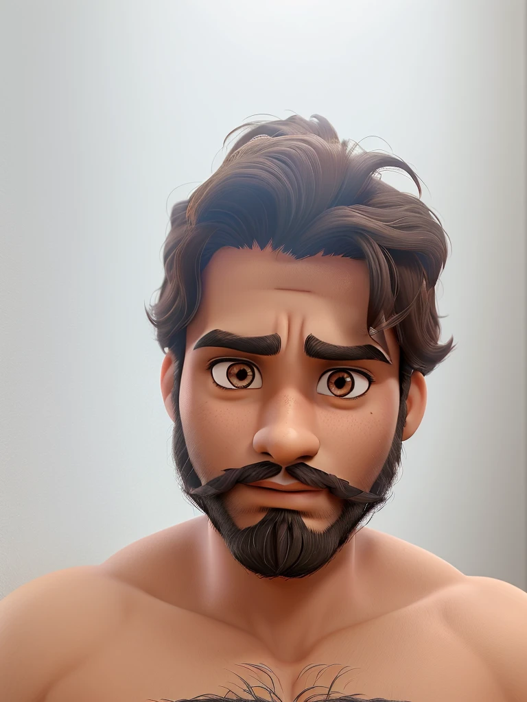 Boy with dark brown eyes, hair, beard and mustache, dark skin, features of an Indian prince, serious countenance, penetrating gaze, looking like a Disney Aladdin.