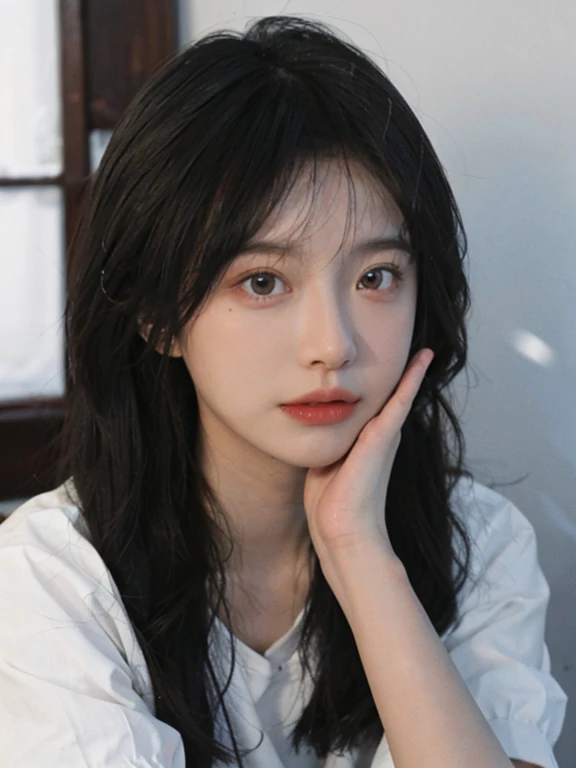 best quality, Ultra-high resolution, White background,(Upper Body:1.4)(Realistically:1.4), 2个girl,(Medium shot:1.4K Gold),Short sleeve,Lovely,atmosphere,twin,A pair of eyes as clear as snow,Royal sisters,girl,Looking at the audience, close up ,