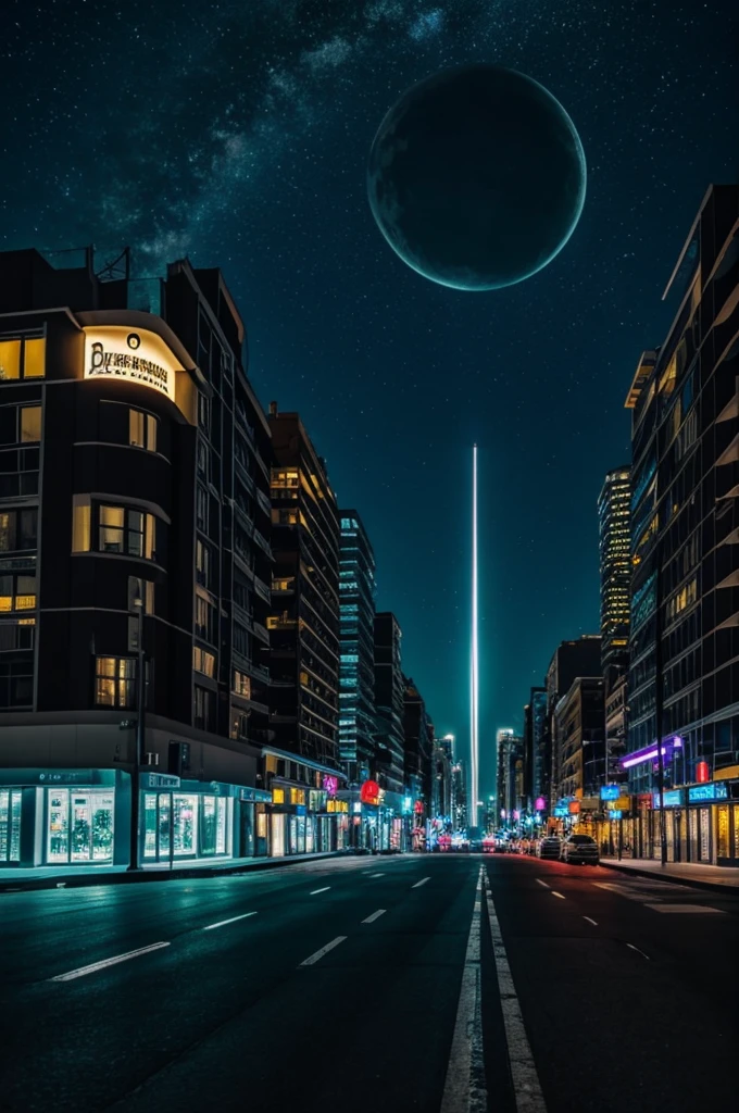 Extraterrestrial city at night