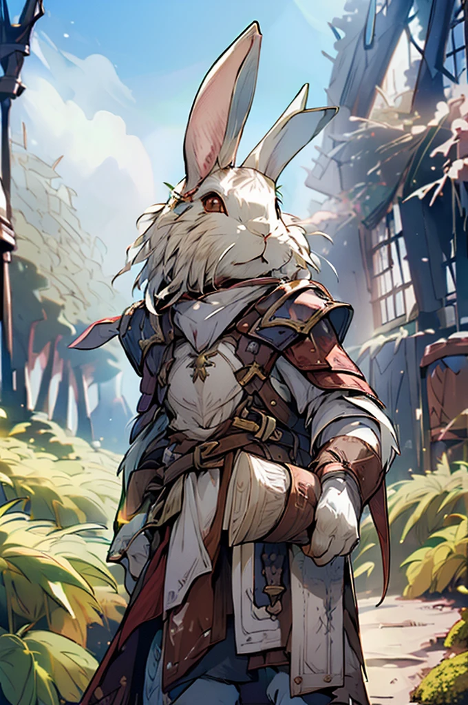 (((male, solo, bunny boy, White fur, elegante fantasy clothes))), elegante clothes, fantay clothes,green eyes, seafoam green clothes, ranger, pixiv, masterpiece, cute, (((fullbody)))
