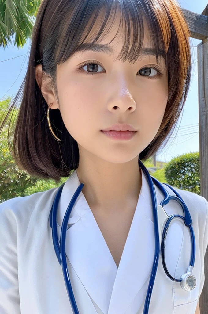 ((Highest quality)), ((masterpiece)), (detailed),Perfect Face,Japanese,Female doctor,White