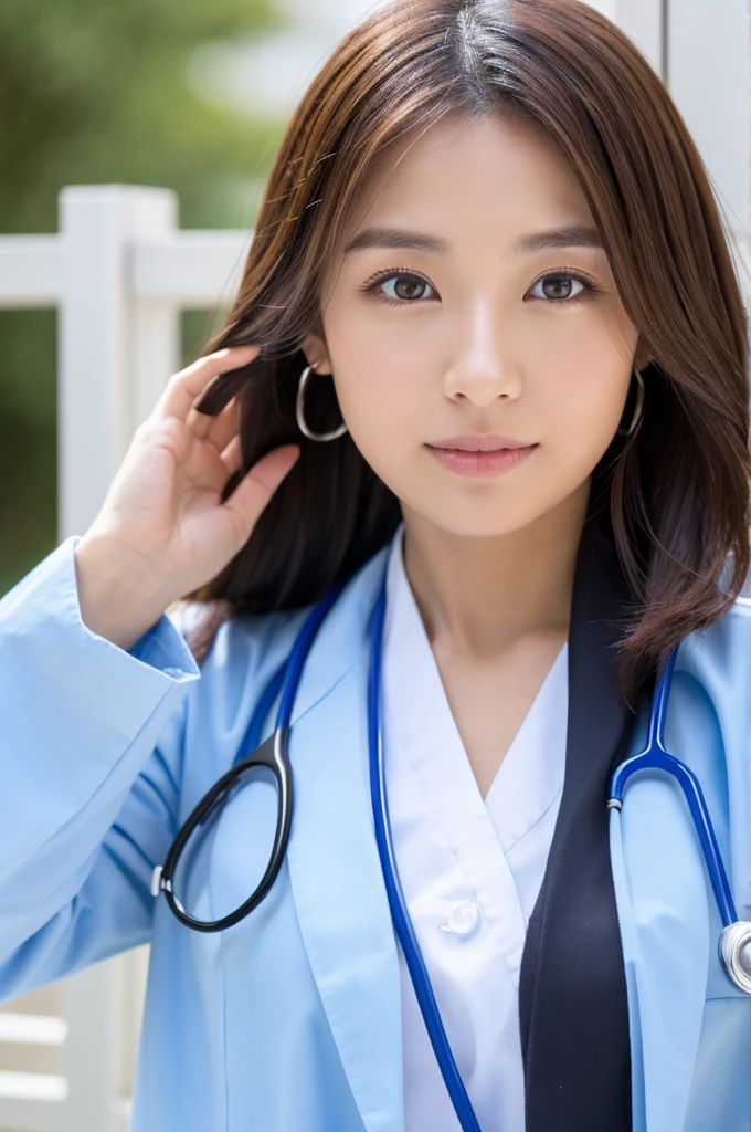 ((Highest quality)), ((masterpiece)), (detailed),Perfect Face,Japanese,Female doctor,White