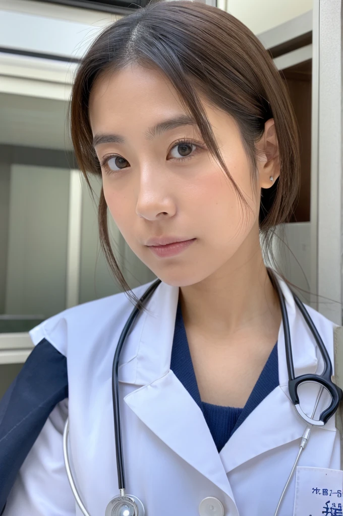 ((Highest quality)), ((masterpiece)), (detailed),Perfect Face,Japanese,Female doctor,White
