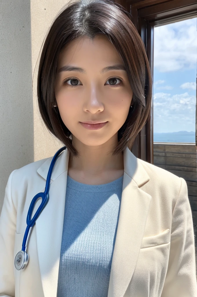 ((Highest quality)), ((masterpiece)), (detailed),Perfect Face,Japanese,Female doctor,White