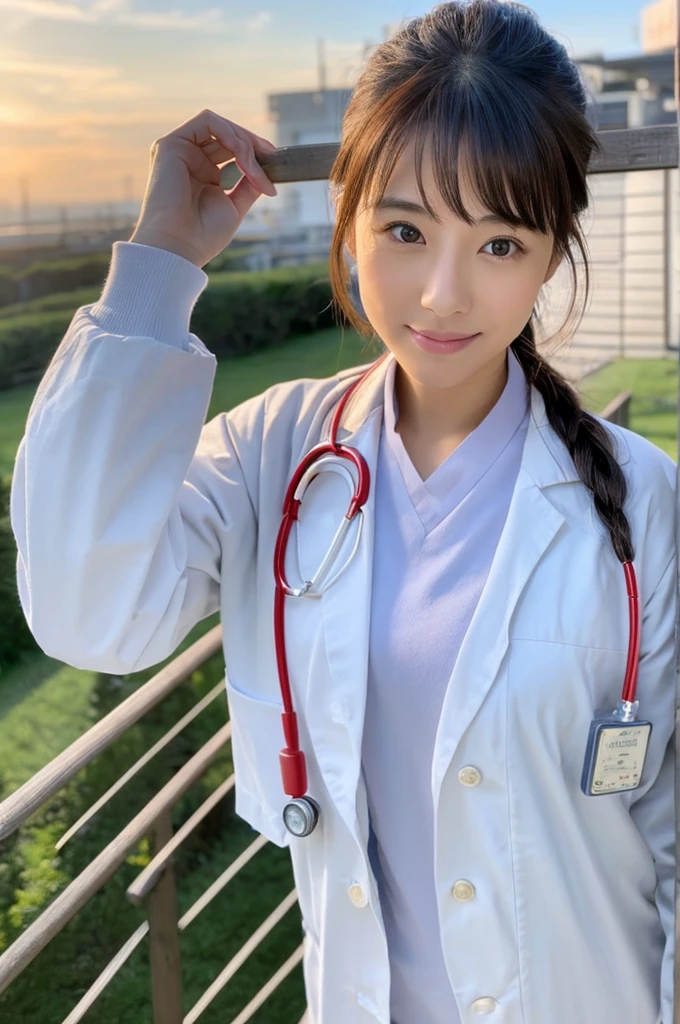 ((Highest quality)), ((masterpiece)), (detailed),Perfect Face,Japanese,Female doctor,White