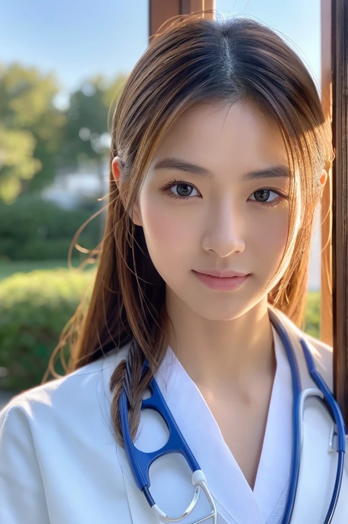 ((Highest quality)), ((masterpiece)), (detailed),Perfect Face,Japanese,Female doctor,White