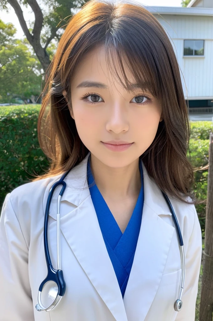 ((Highest quality)), ((masterpiece)), (detailed),Perfect Face,Japanese,Female doctor,White