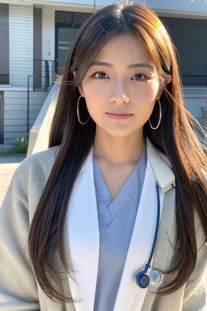 ((Highest quality)), ((masterpiece)), (detailed),Perfect Face,Japanese,Female doctor,White