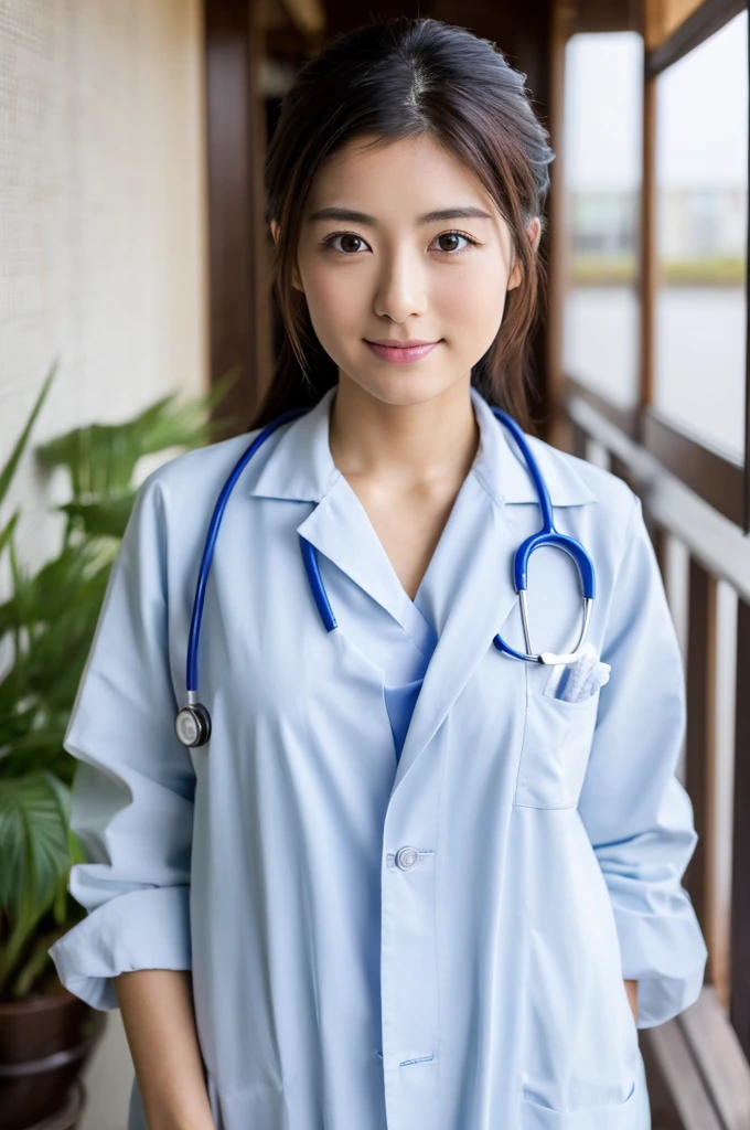 ((Highest quality)), ((masterpiece)), (detailed),Perfect Face,Japanese,Female doctor,White