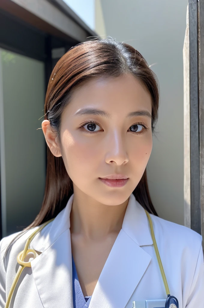 ((Highest quality)), ((masterpiece)), (detailed),Perfect Face,Japanese,Female doctor,White
