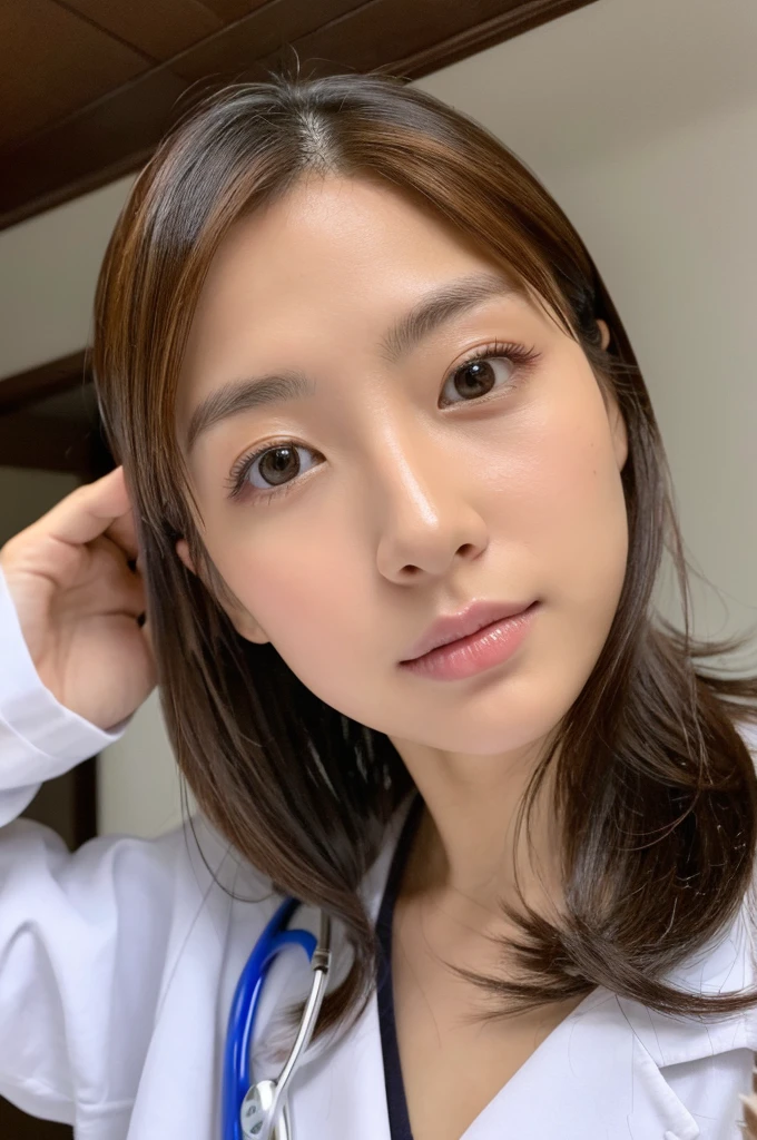 ((Highest quality)), ((masterpiece)), (detailed),Perfect Face,Japanese,Female doctor,White