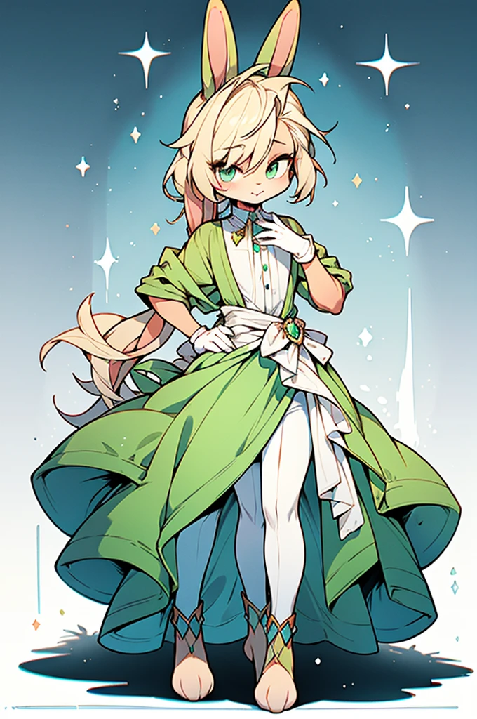 (((male, solo, bunny boy, White fur, elegante fantasy clothes))), elegante clothes, fantay clothes,green eyes, seafoam green clothes, ranger, pixiv, masterpiece, cute, (((fullbody)))
