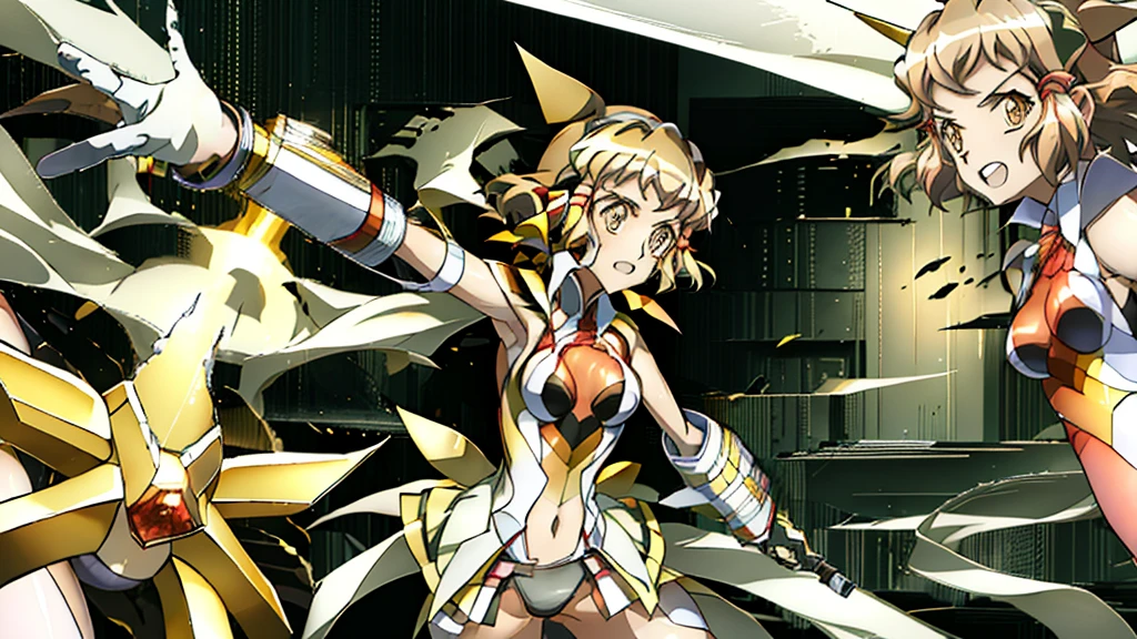 Fighting、Symphogear、Hibiki Tachibana、battleシーン、animeのOne Scene、Symphogear、cool、battle、Detailed、Detailed顔、One Scene、anime