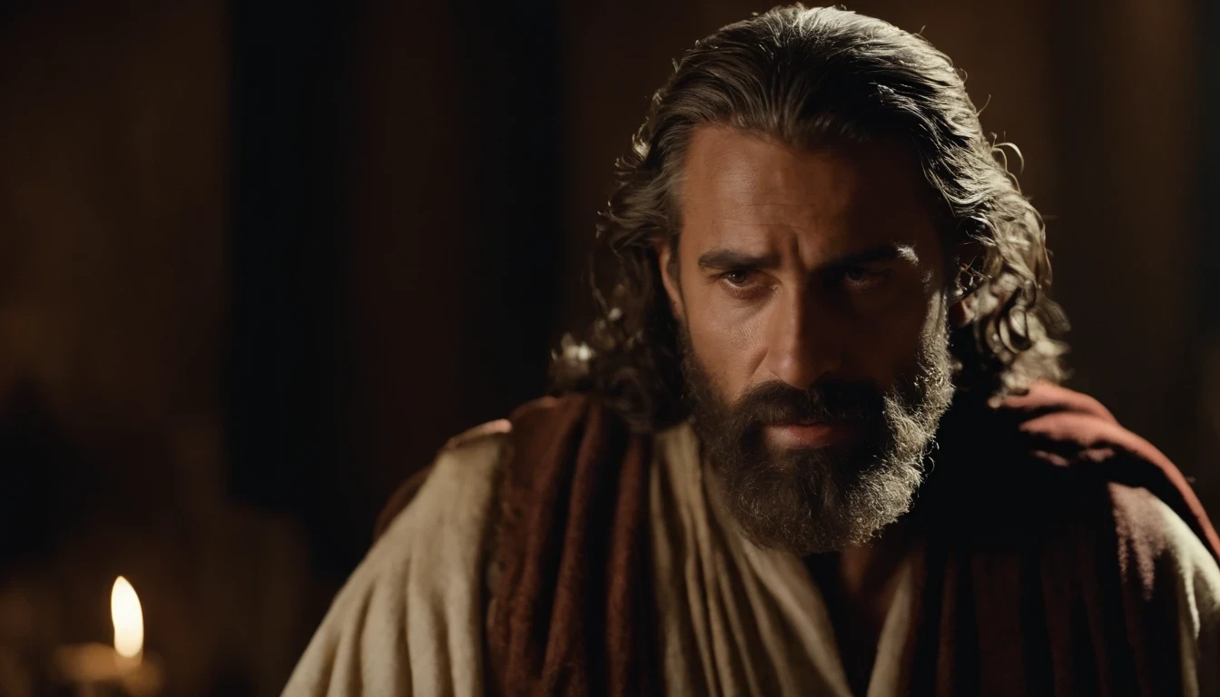 Pablo, Apostle of Jesus Christ. barba branca, by the whites, Signs of old age on the face. Biblical character from the New Testament of the Bible.