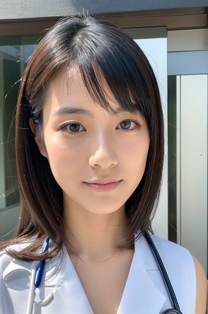 ((Highest quality)), ((masterpiece)), (detailed),Perfect Face,Japanese,Female doctor,White