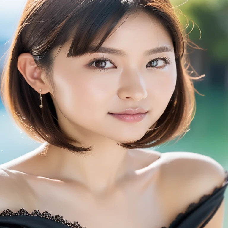 ((Highest quality, 8K, masterpiece :1.3)), (Realistic, Photorealistic:1.4), Sharp focus:1.2,
Bright colors, Professional level, Shallow depth of field,
20-year-old, 1 person, A beautiful face with intelligence,
Flexible body :1.3, Model Body Type:1.5, 頭w:1.4, Perfect Style:1.4,
Narrow shoulders, Beautiful clavicle, Long, slender legs, The beauty of slim abs :1.2, Narrow waist :1.2,
Highly detailed skin, Fair skin, Shiny skin,
Highly detailed face, Slim face contour, Beautiful small face, Beautiful nose,
Very fine eye, Long, narrow eyes, Brown eyes, double eyelid, Beautiful thin eyebrows, fine long eyelashes,
Highly detailed lips, Fuller lips, Glossy pink lips, Blushed, Beautiful Teeth,
Beautiful actress'Fatigue Make-up, Pink lipstick, Silver Necklace, Earrings,
Light brown hair, Delicate and soft hair,
(Put your hair up, short hair, ponytail :1.2), Layered Cut, (Blunt bangs:1.2),
(Dress in trendy fashion:1.2),
A kind smile, Mouth half open, A dreamy look, Looking into the camera,
Dynamic Lighting, ((Hasselblad Photos)),
((she is completely naked、She is wearing a tight camisole made of jet black satin fabric.., Black lace on chest and hem:1.2)),
(Perfect breast shape, B Cup:1.2), Small pink areola,
She has a cute plump ass, My thighs are dazzling,
(View from the front, Focus on the nipples:1.2),
Blue sky and the Aegean Sea, Sea Beach, The ocean horizon in the background,
Pose with palms together , Spread your legs,
Cinema Lighting, Midsummer rays, A bright light shines all over,