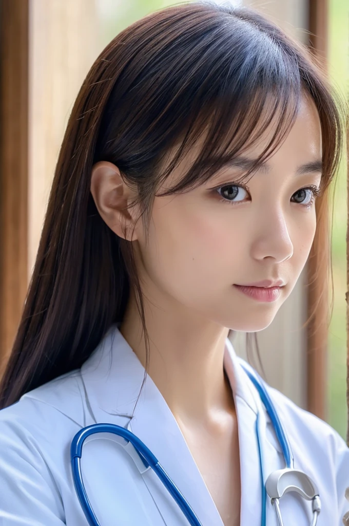 ((Highest quality)), ((masterpiece)), (detailed),Perfect Face,Japanese,Female doctor,White