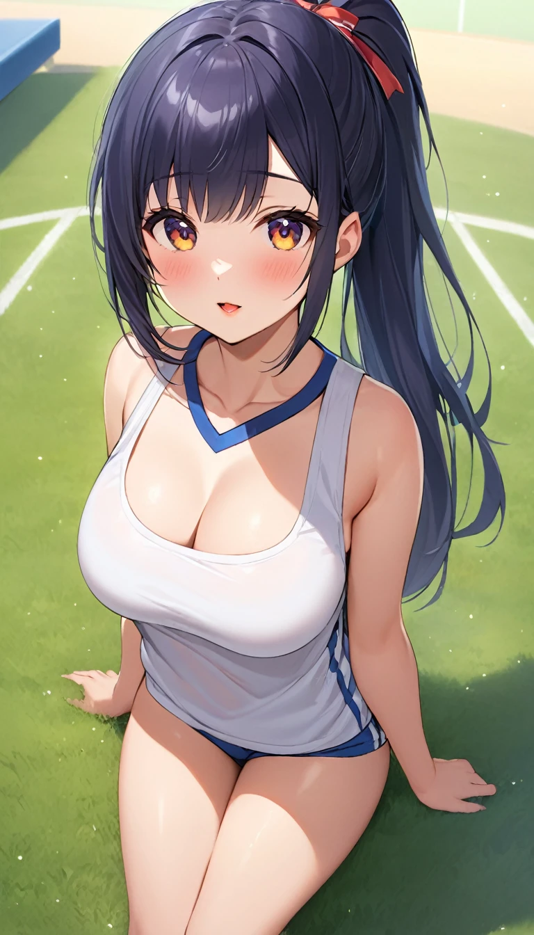 {{{{{16k,Ultra High-resolution realistic photograph of neat virgin first-year junior high school girl's in School-designated gym uniform with junior high ribbon as pretty as a actress in Grass schoolyard, She's in the first year of middle school, but she's too well developed, her tits are too beautiful, When she rolls up her gym clothes from underneath her shyly raw, hidden big tits pop out, She's a first-year junior high school girl with no makeup and no polish but her body is glamorous, She's a virgin but she's popular popular popular and she just has an aura of being popular}}}}},{{Extremely detailed}},{{{{{dye her cheeks flush and integrated her head pure small, thick lips, Enchanting thick gross idol's Lips}}}}},{{{{{dark colored bang ponytail hair}}}}},{{{{{She get more attractive and smoother her body, her expression and appearance are transformed into that of a pure, Her white tits are so fluffy, and are depicted in great detail, but her sex appeal from her neck fills the schoolyard, her bodyline and tits and hips are getting cuter and cuter, She has been reborn as a pretty one-in-a-thousand-year girl with a sparkling aura of cuteness}}}}}