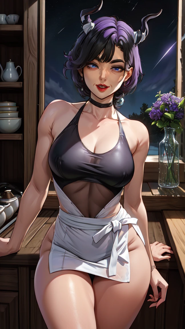 Youri , cheveux noirs,cheveux bicolores, cornes de cheveux, yeux violets, cache-oeil,
le maillot de corps, découpe de vêtements,
debout, haut du corps, Sourire démoniaque,
boîte de nuit,
(incroyablement détaillé, beau visage détaillé,beaux yeux détaillés, chef-d'œuvre, meilleure qualité) , seulement, possédé dynamiquement, yeux brillants