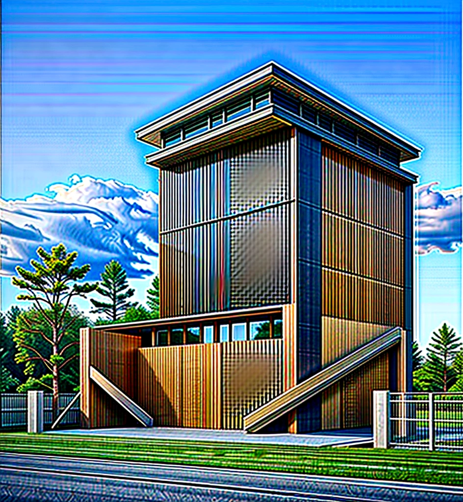 RAW photo, a photo of a modern villa with a car parked in front of it, ((1/2 dark grey wood facade)), architectural shot, gate, road, viet nam modern residence, rough white wall, new residential area, wide angle exterior 2022, contemporary house, exterior photography, masterpiece, contemporary architecture, overcast, indirect lighting