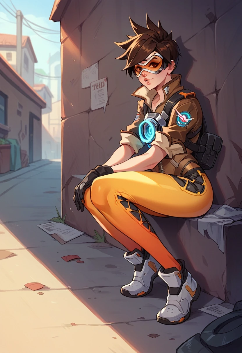 Tracer from overwatch working as a slut on the alley (porn)