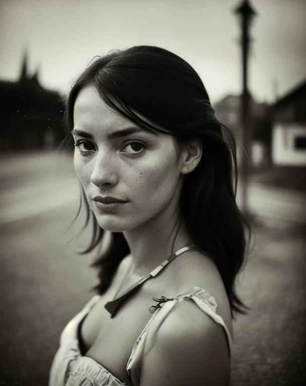 solo portrait photo of a real life girl 30 years old 
dark fantasy background, charming smirking
by Ando Fuchs and Julius Horsthuis ultra realistic highly detailed intricate photorealistic analog style photograph sharp focus on eyes, cinematic lighting