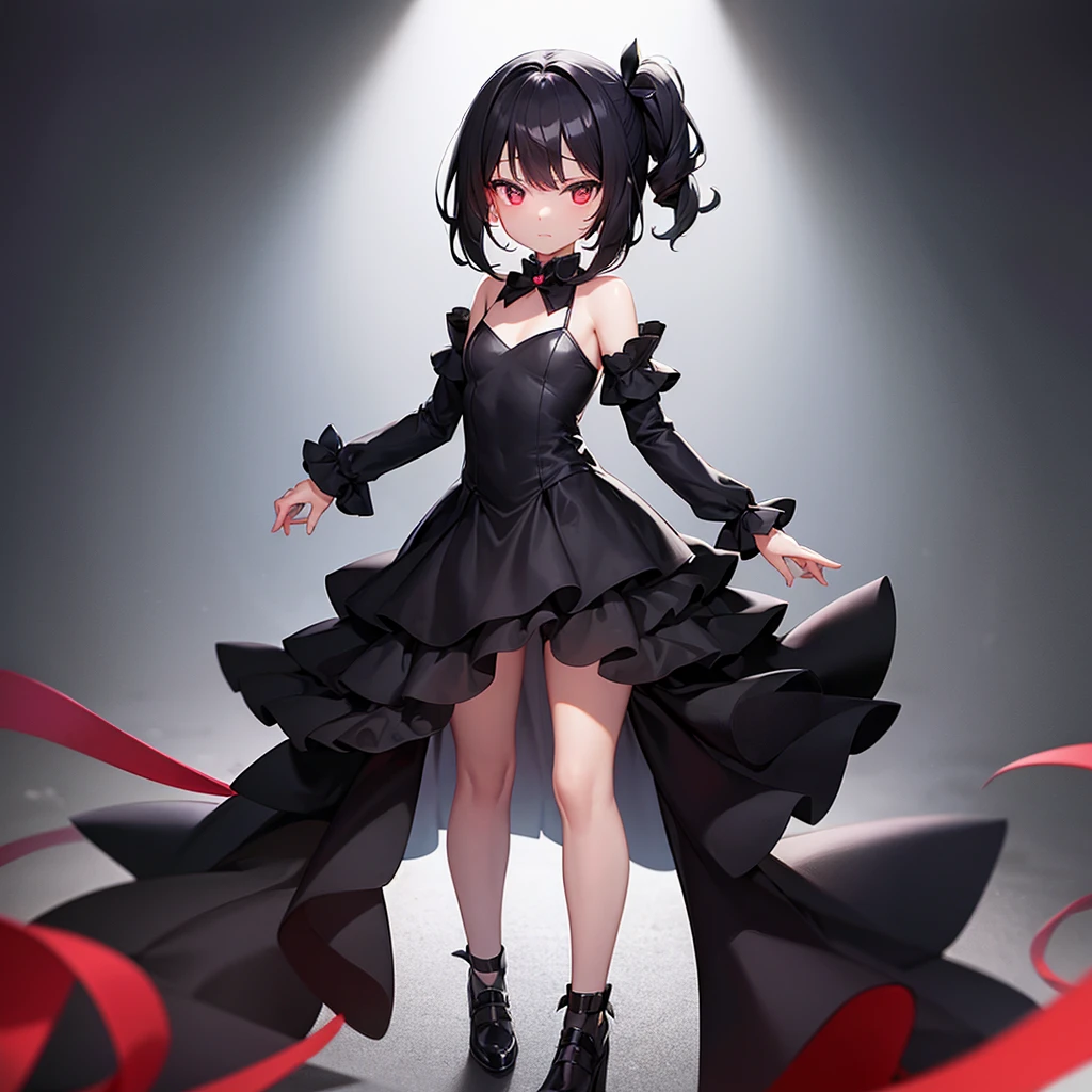Woman in black dress standing in doorway、(8k, RAW Photos, highest quality, masterpiece:1.2), One girl, (((alone))), (((whole body))), Bone, (skeleton:0.6)
