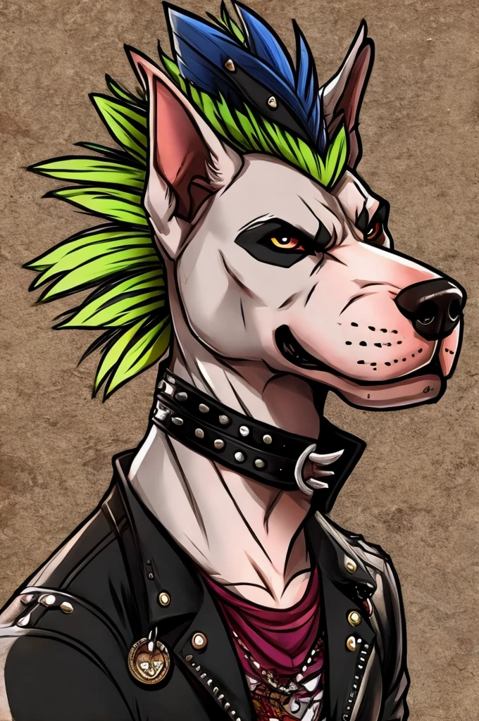 pitbull dog drawing , crested punk angry anarchist