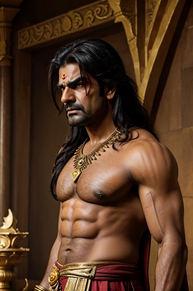 Angry Karn from mahabharat with bow