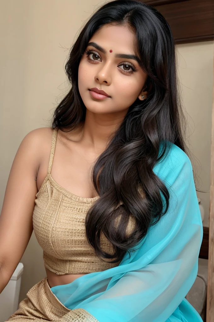 V shape face big eyes light  eyebrow spets medium hairs girl name roshini