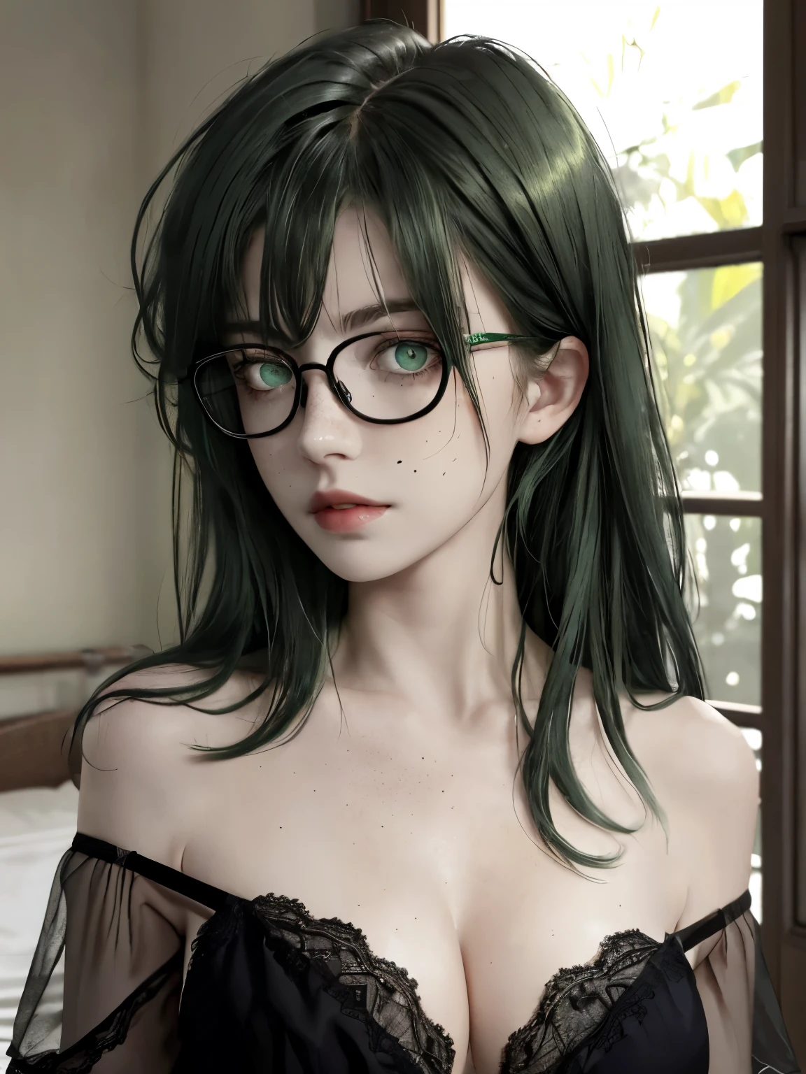 (masterpiece, best quality), 1girl, xianyun, glasses,ponytail, red-framed eyewear, under-rim eyewear,ponytail,
BREAK (sleeveless turtleneck:1.2),
BREAK black background, criss-cross halter, gradient background, looking at viewer, sitting,
BREAK ((top quality, 8k, masterpiece: 1.3, ultra hd, high quality, best quality, high definition, realism)), sharp focus: 1.5, Beautiful woman with Slim body, (perfect hands, perfect anatomy),