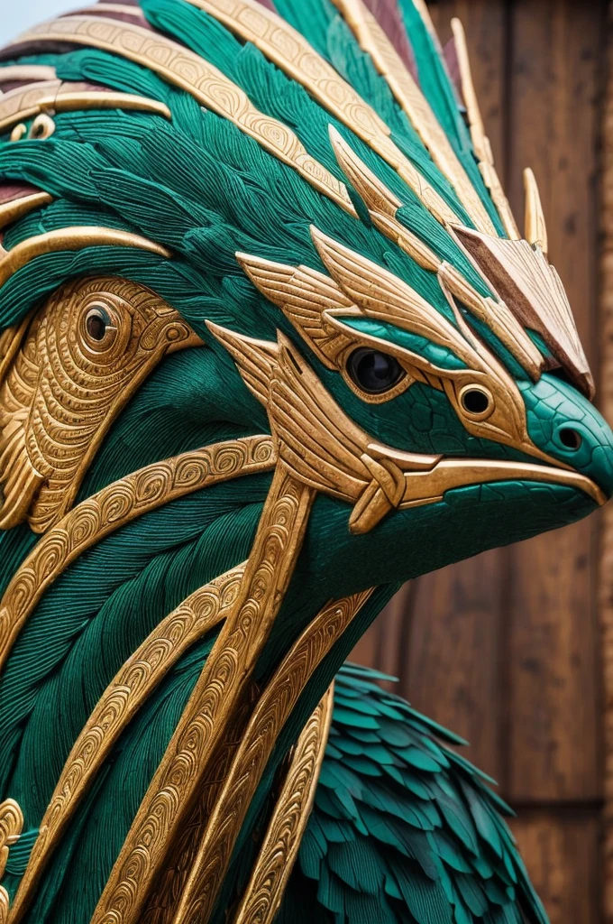 ((best quality)), ((masterpiece)), (detailed), perfect face Quetzalcoatl con una pirámide