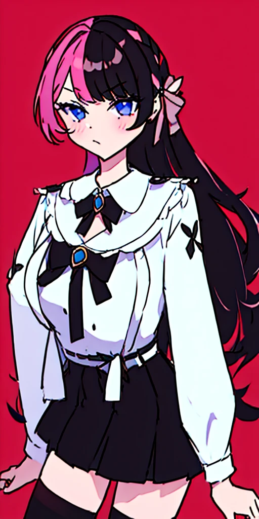 (masterpiece, Highest quality), tatibana hinano,alone,One girl,white blouse shirt,Black mini skirt