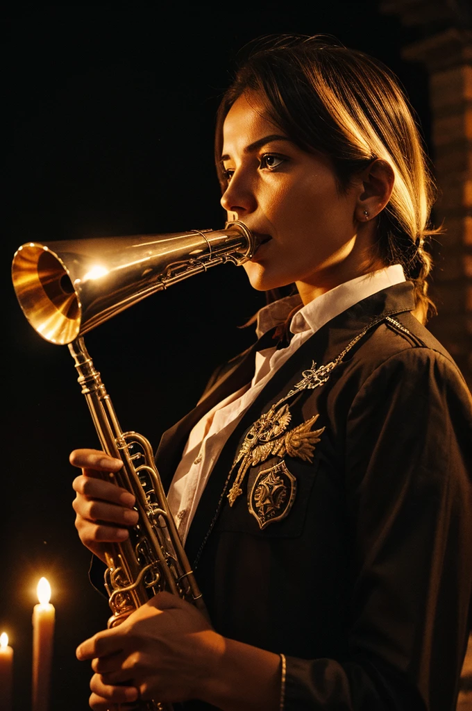 Show the second blowing of the trumpet, bringing the dead back to life and signaling the beginning of the final judgment