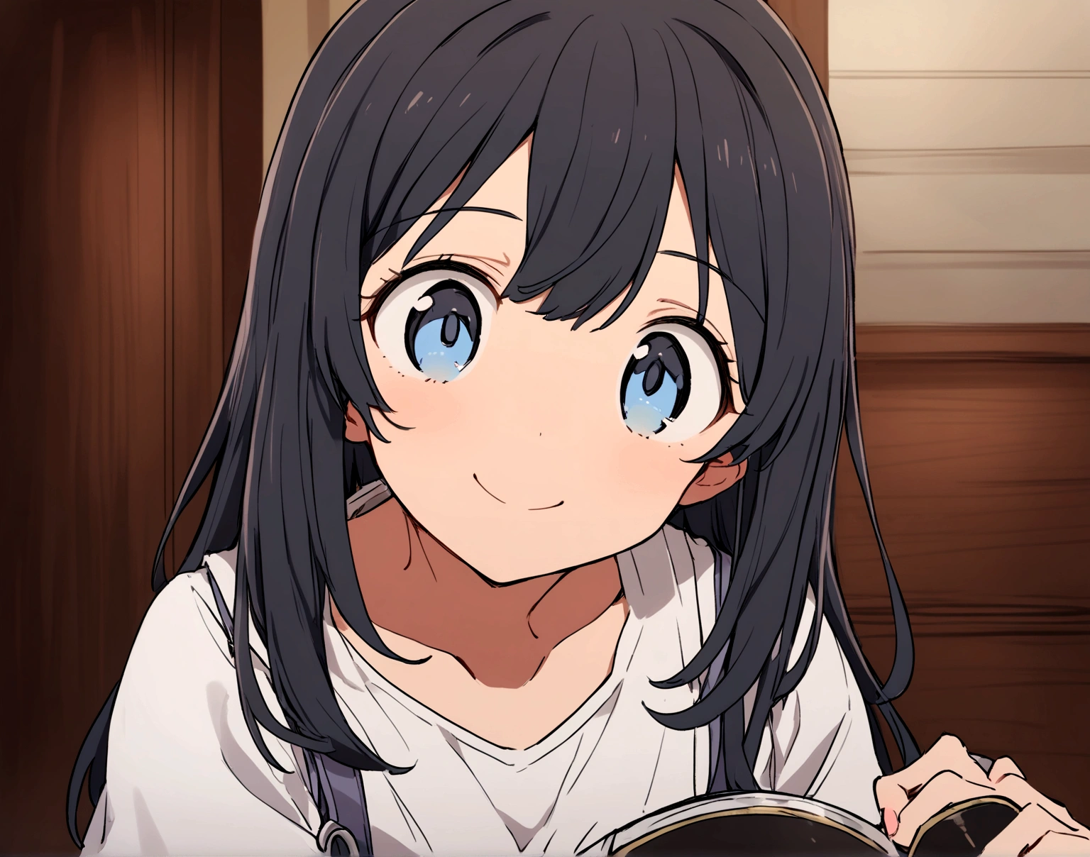 a girl smiling in a nurse uniform